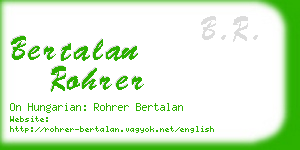 bertalan rohrer business card